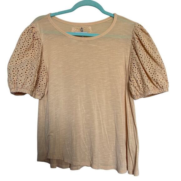 Cupio  Puff Sleeve Blouse - Size L Butter Yellow Cottagecore - Picture 2 of 7